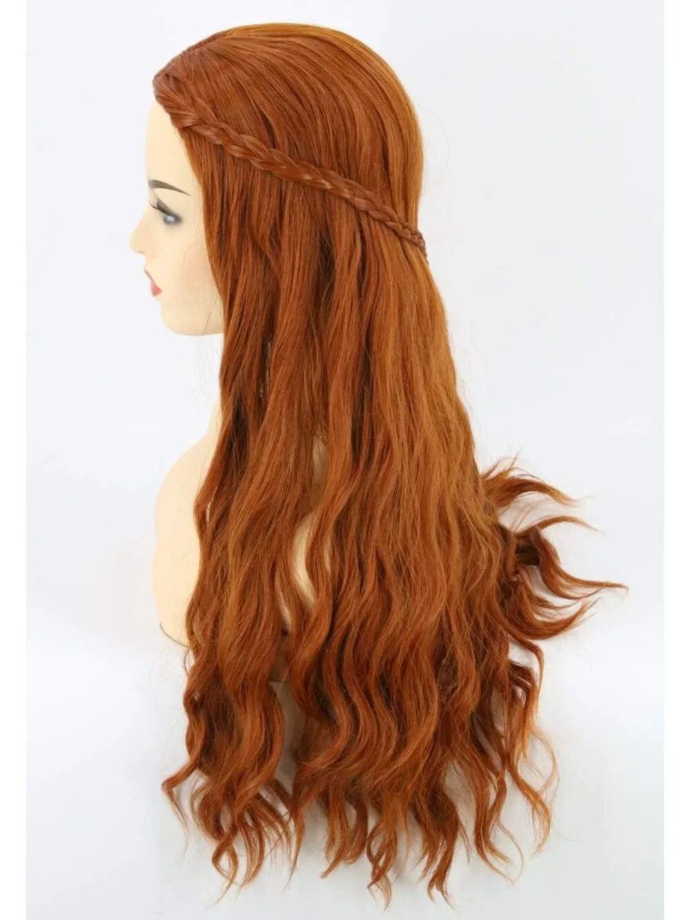 Women's Reddish Brown Short Cosplay Halloween Costume Wig With Necklace Earrings